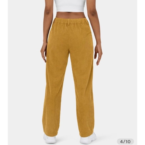 Halara Mid Rise Button Zipper Side Pocket Corduroy Casual Pants - Picture 3 of 13